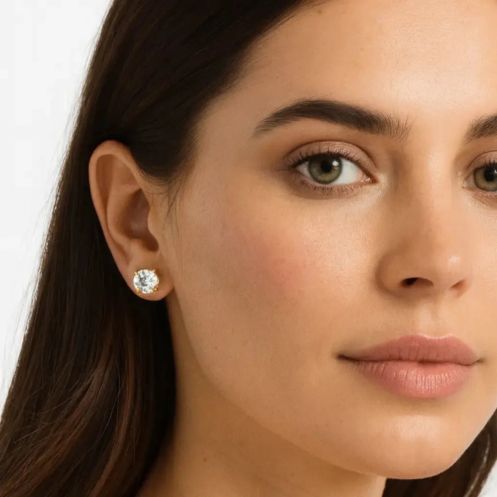 Bethenny x Anna Zuckerman Just Like Diamonds Crystalline 4 Carat Studs $40 Firm - Picture 7 of 8